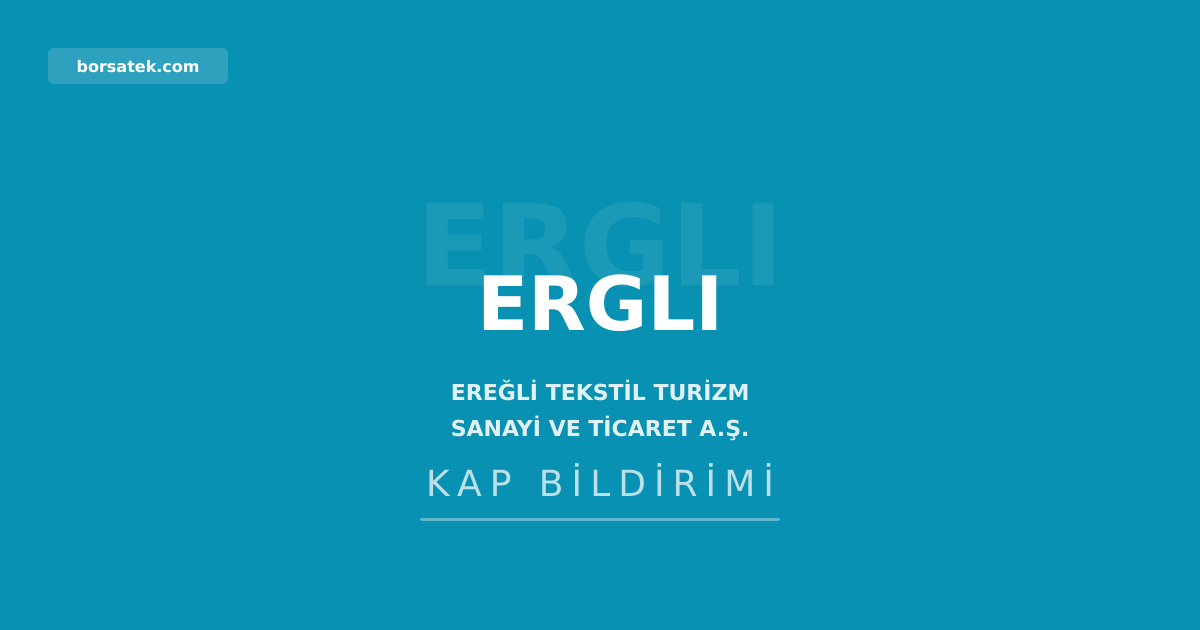 Ereğli Tekstil'in 500 bin hissesindeki DenizBank rehni kaldırıldı Borsatek