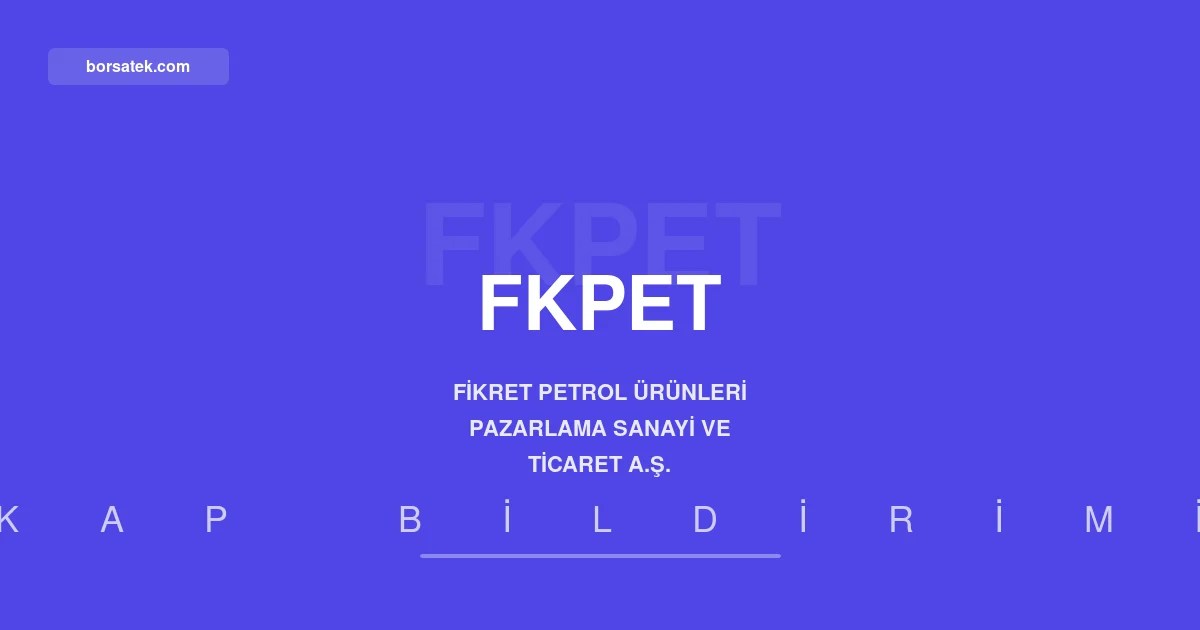 Fikret Petrol kira sertifikası itfası için yeniden yapılandırma görüşmelerine başladı Borsatek