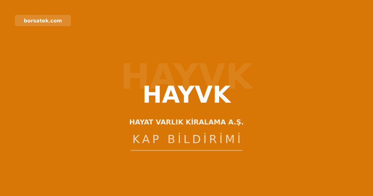 Hayat Varlık Kiralama'nın toplam varlıkları 3,8 milyar TL'ye ulaştı Borsatek