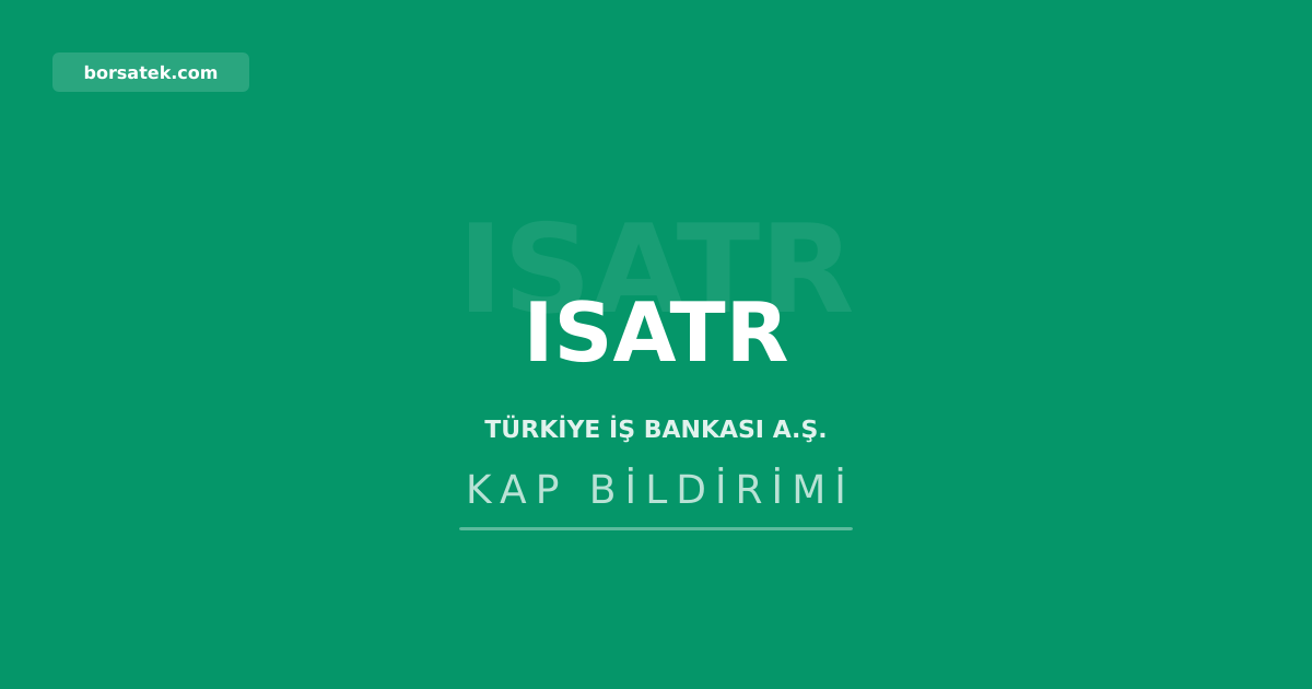 İş Bankası'ndan yurt dışında dolar cinsi Tier 2 tahvil ihracı Borsatek