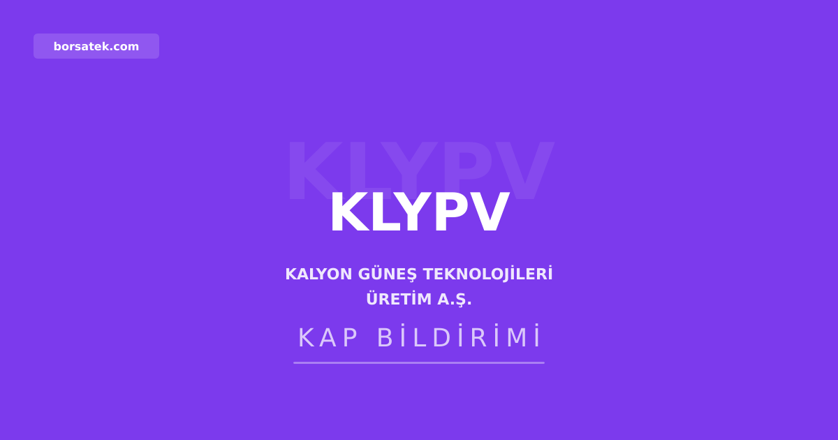 Kalyon Gรผneล Teknolojileri'ne operasyon kฤฑdemli genel mรผdรผr yardฤฑmcฤฑsฤฑ atandฤฑ Borsatek