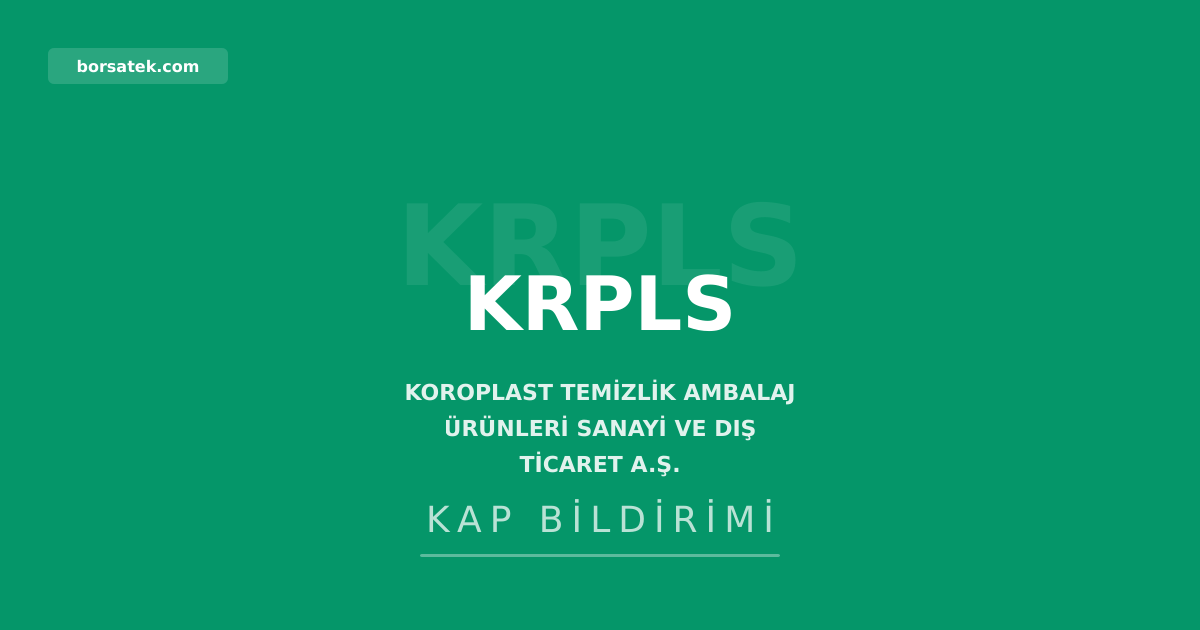 Koroplast yรถnetim kurulunda deฤiลiklik: ฤฐlayda Maฤden'in yerine Murat Dalyancฤฑ atandฤฑ Borsatek