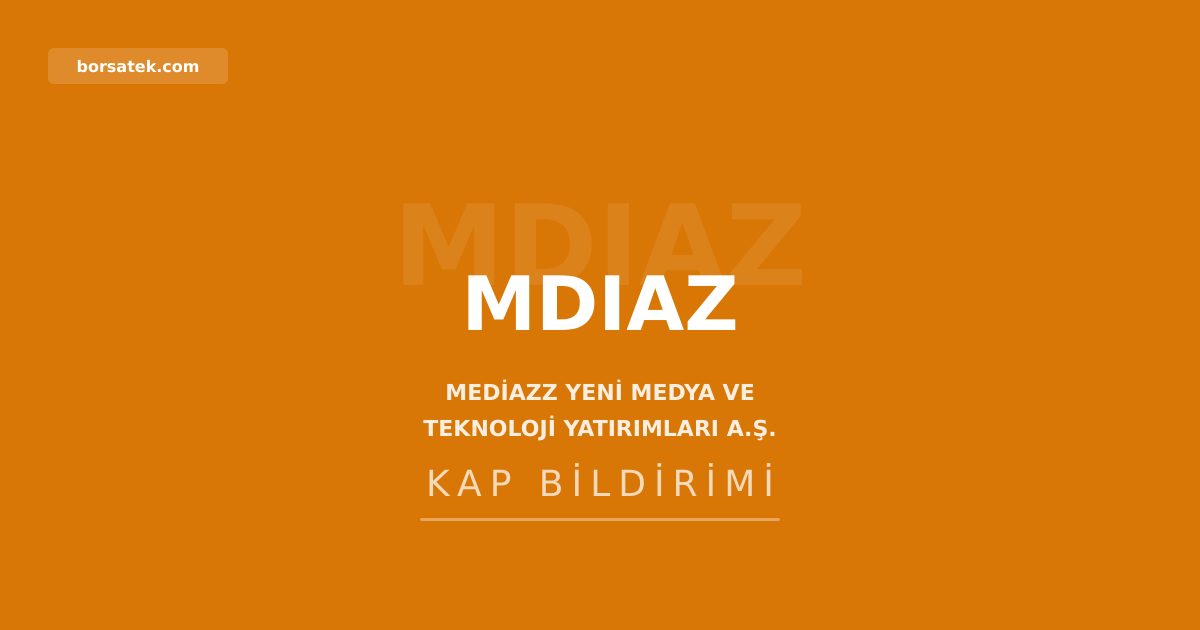 Mediazz'dan denetim raporu bildirimi hakkında düzeltme Borsatek