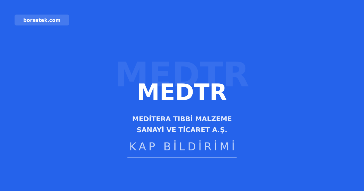 Meditera, Tepecik Hastanesi ihalesinde kazandฤฑ Borsatek