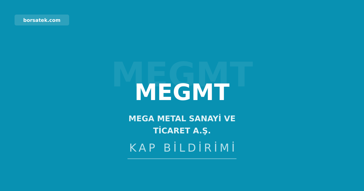 Mega Metal'de tedarik zinciri yeniden yapılandırıldı, iki ayrı bölüme ayrıldı Borsatek