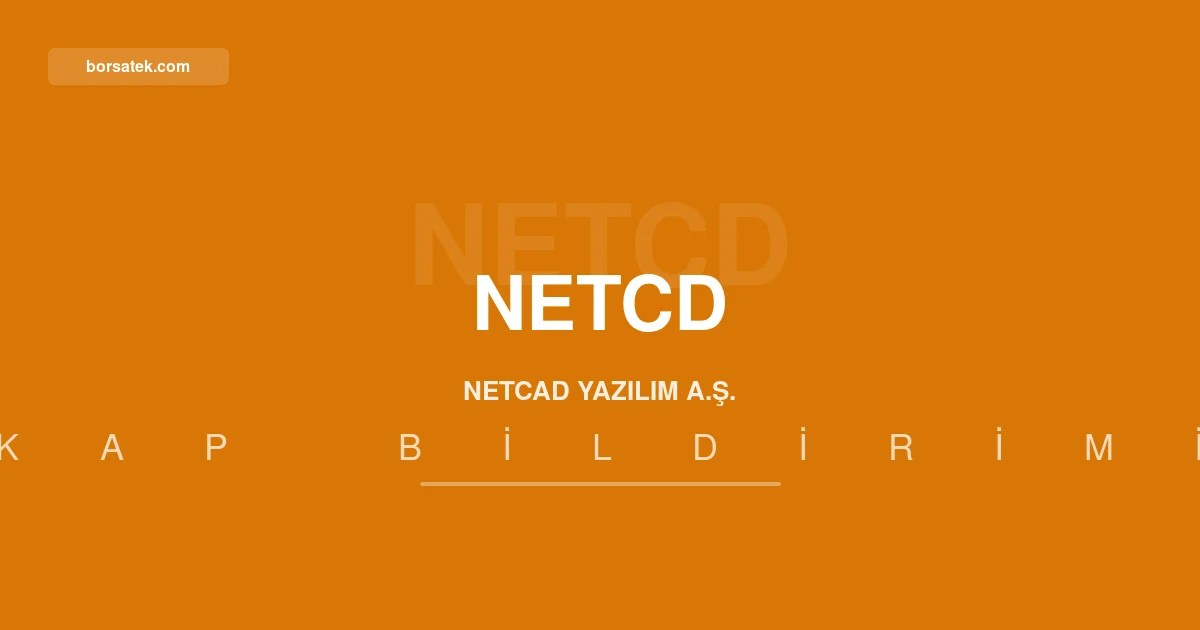 Netcad Yazฤฑlฤฑm ilk yarฤฑda 917 milyon TL hasฤฑlat elde etti, net kar geriledi Borsatek