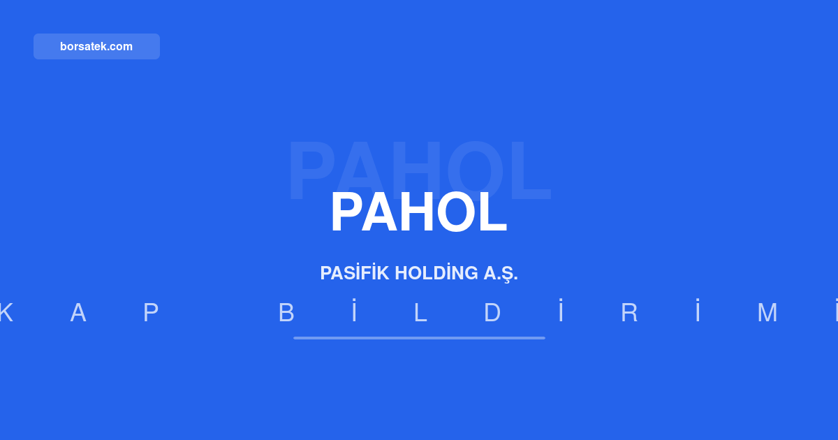 Pasifik Holding 750 milyon TL'lik pay geri alım programı başlattı Borsatek
