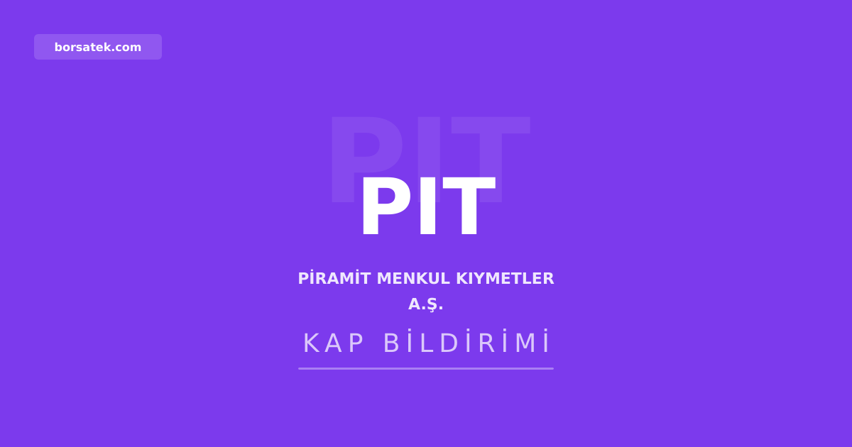 Piramit Menkul Kıymetler'in sermaye yapısı açıklandı Borsatek