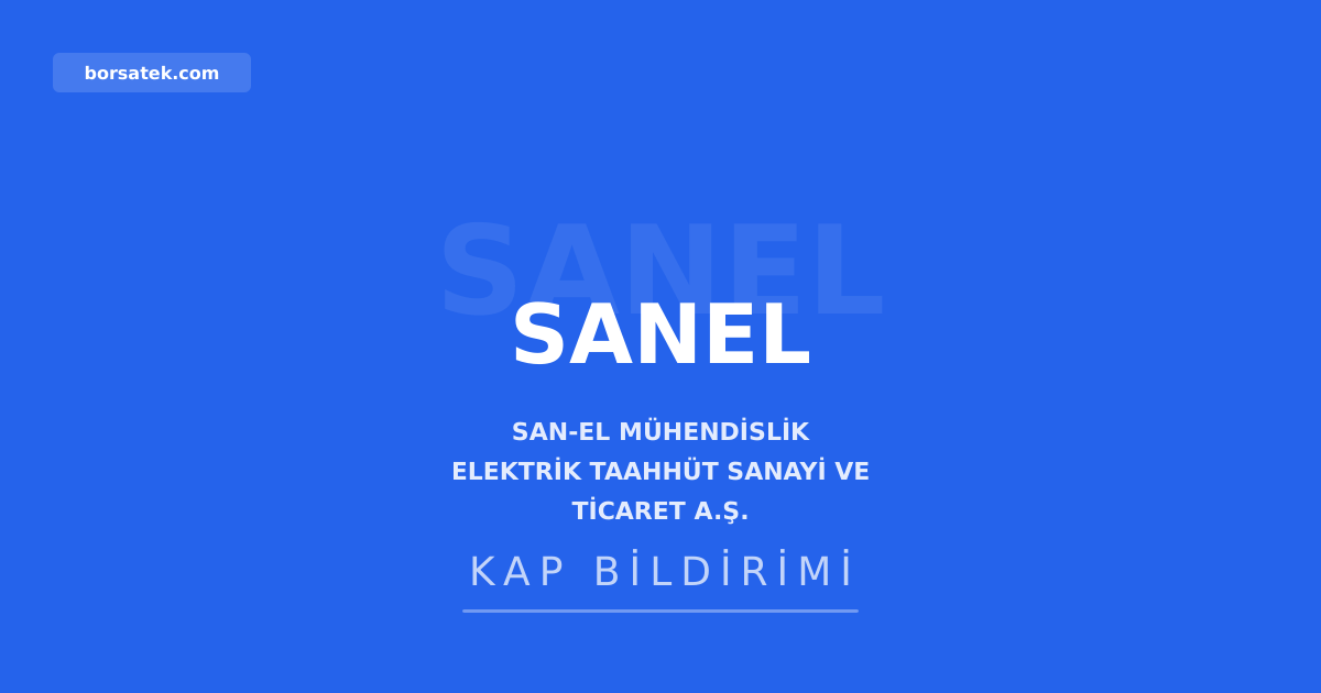 San-El Mühendislik'in iştiraki Salacak Sağlık, Uşakcan Diyaliz'i satın almak için görüşmelere başladı Borsatek