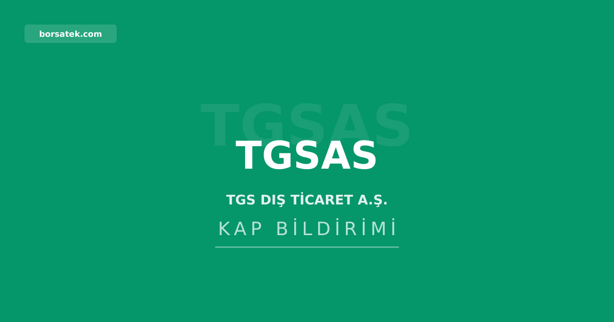TGS Dฤฑล Ticaret'e Tรผrkiye mal ihracatฤฑ รถdรผlรผ Borsatek