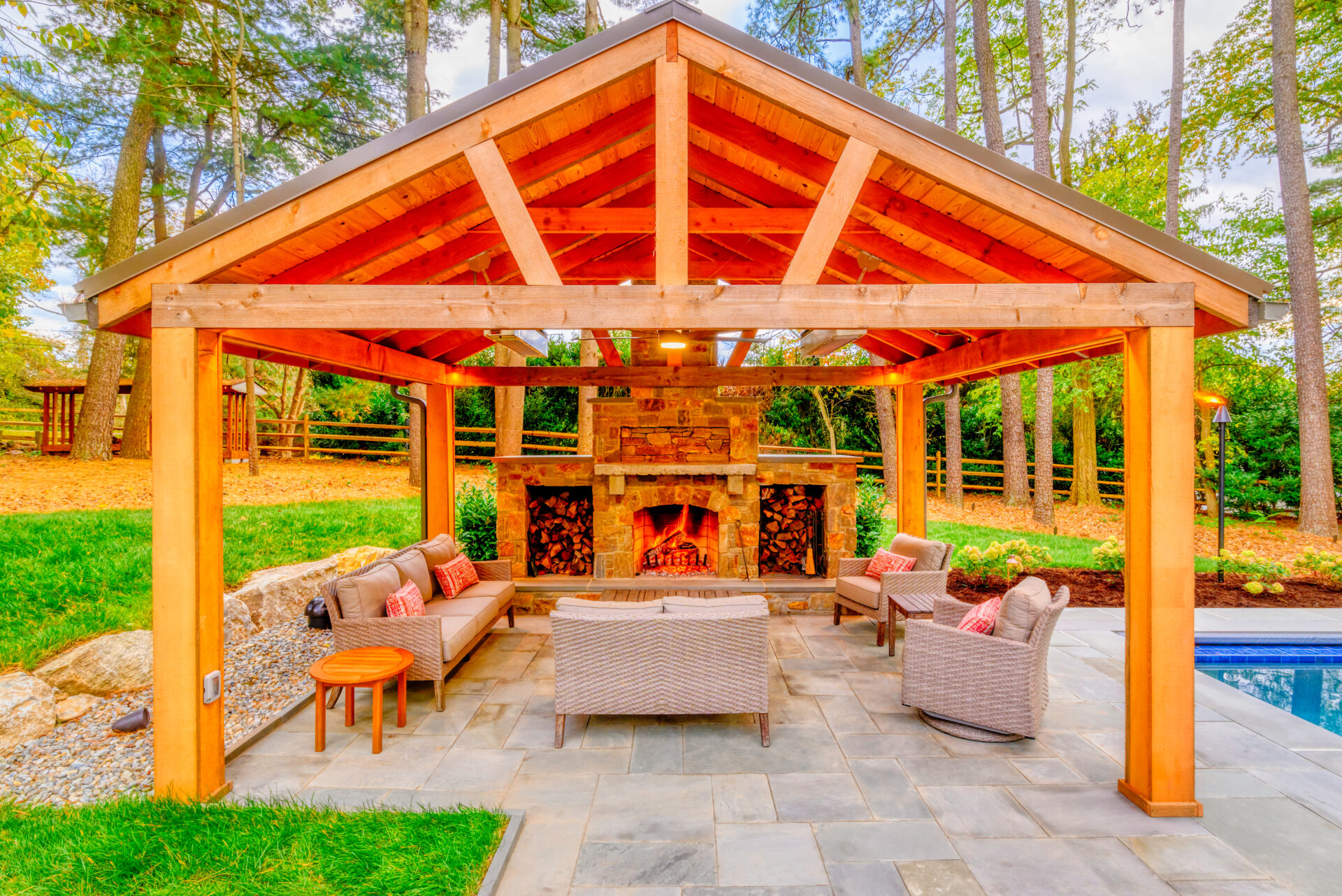 Custom Pool, Pergola, Outdoor Fireplace, and more Borsello Landscaping