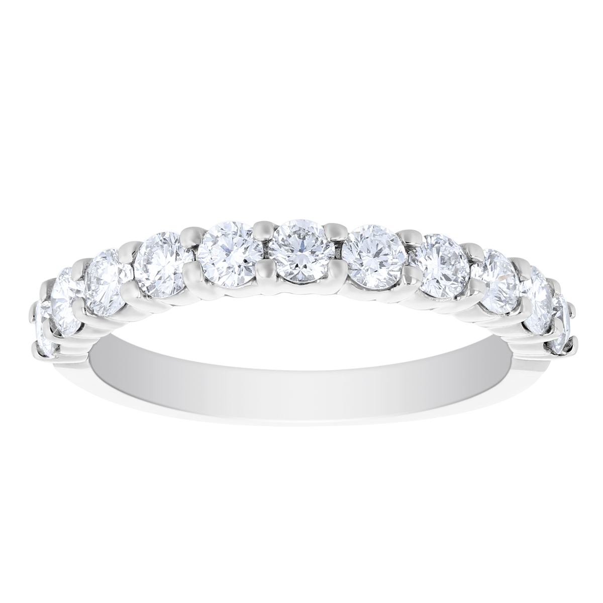 18K White Gold Prong Set Diamond Wedding Band, 0.75cttw Borsheims