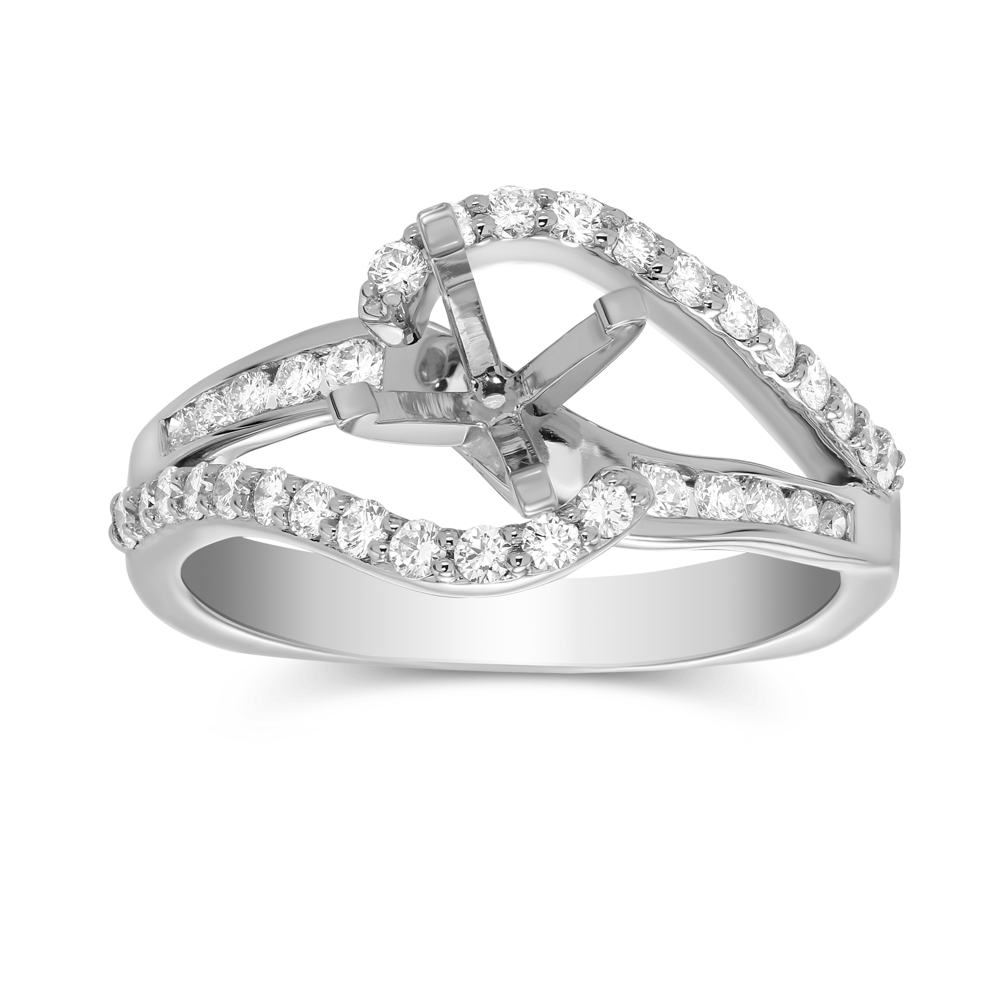 White Gold Swirl Diamond Ring Setting Borsheims