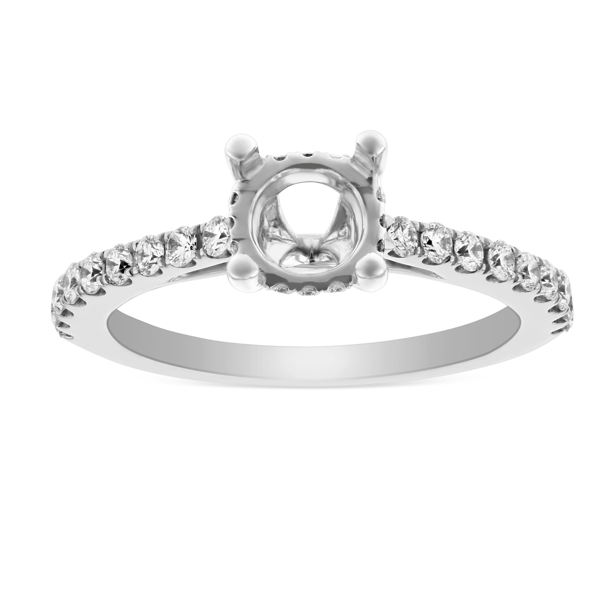 14K White Gold Diamond Ring Setting With Diamond Gallery Borsheims