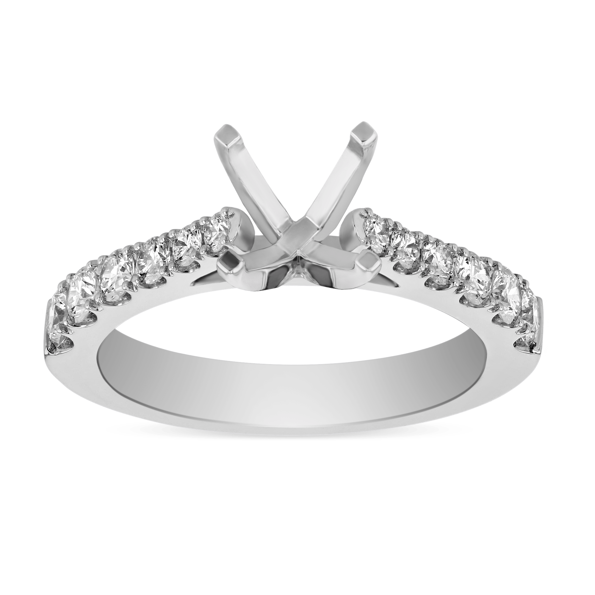 White Gold Diamond Tapered Shank Ring Setting, 0.56cttw Borsheims