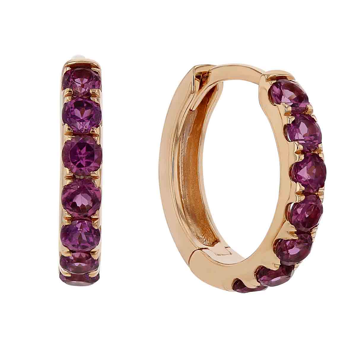 Amethyst Huggie Hoop Earrings in Rose Gold Borsheims