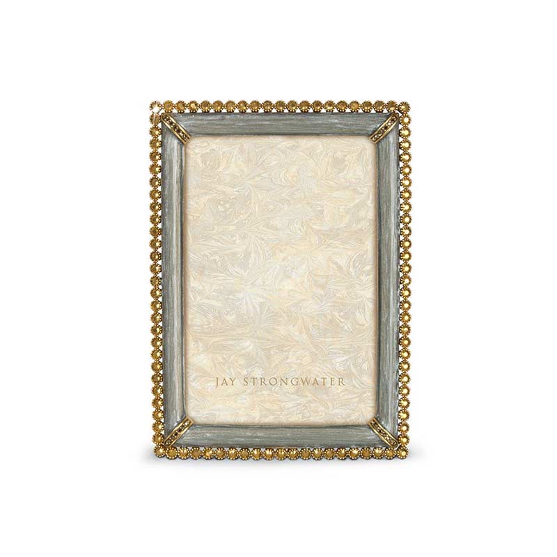 Jay Strongwater Lororaine Stone Edge Silver Frame, 4x6 SPF5510296