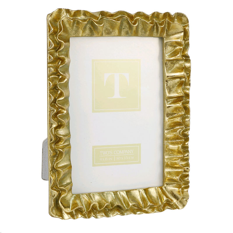 Two's Company Gold Ruffle Frame, 4x6 52265SM Borsheims