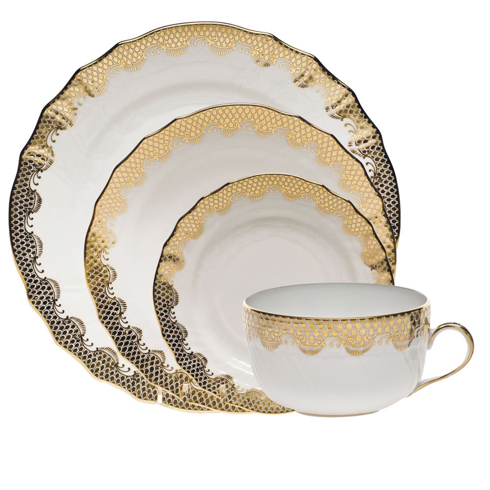 Herend Fish Scale Gold Dinnerware Borsheims