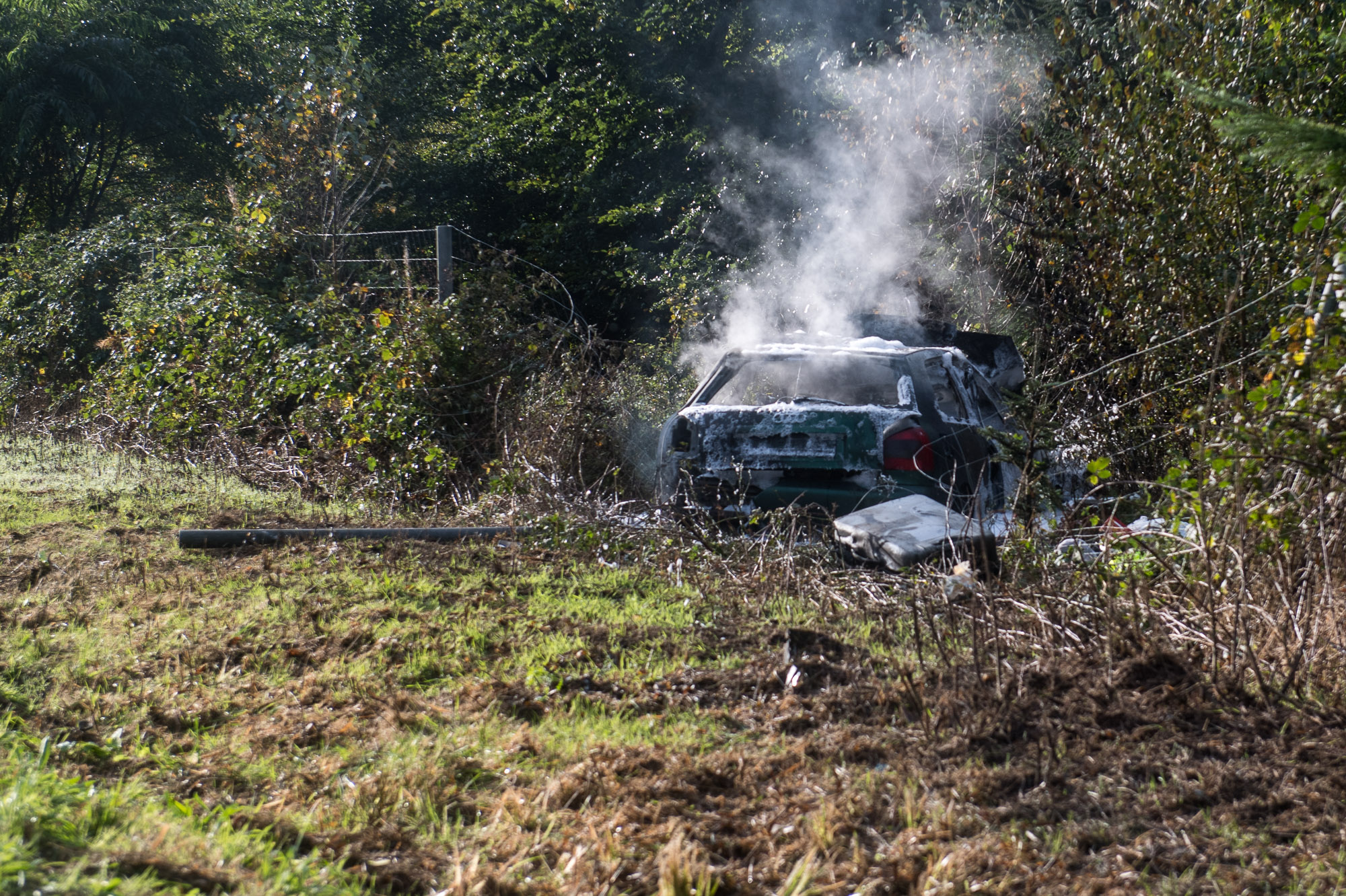 Schwerer Unfall auf der A7 bei Handewitt PKW fängt Feuer