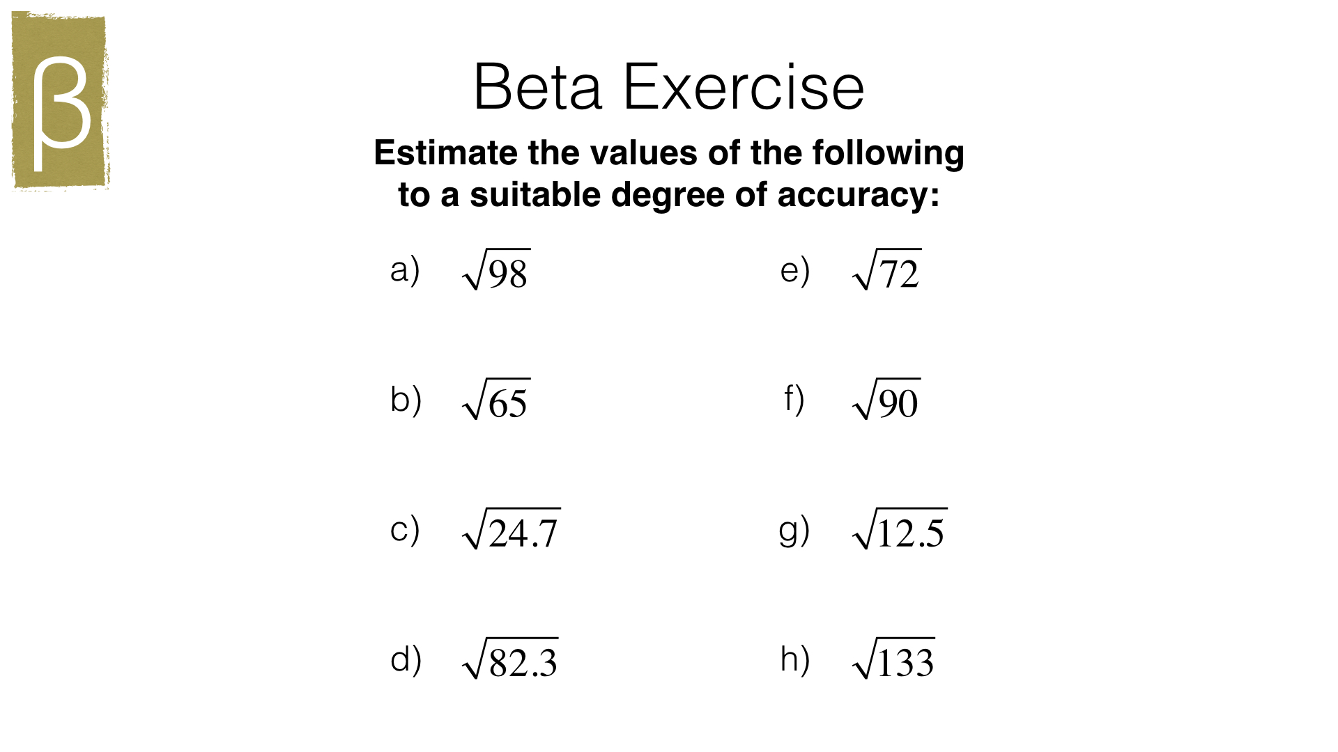 N6b Estimating powers and roots