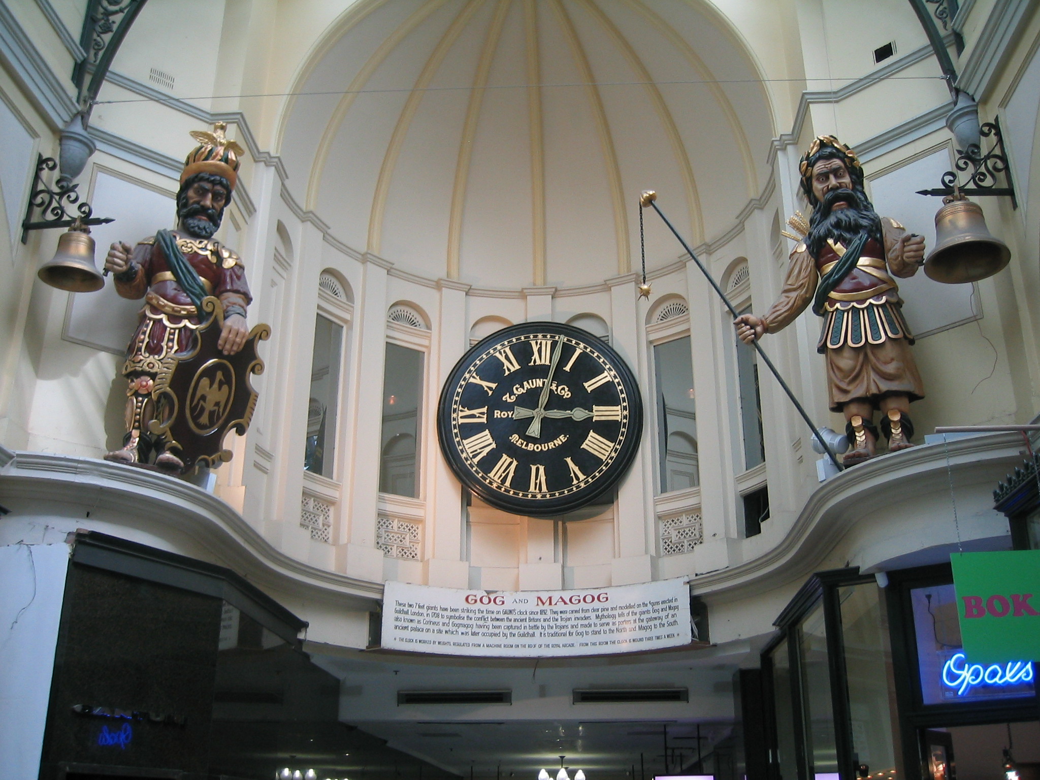 Melbourne's famous "Gog and Magog" clock