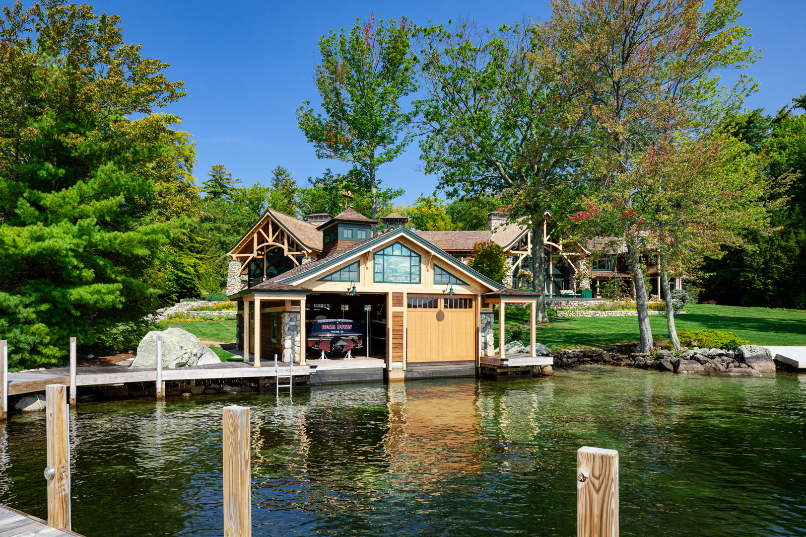 Adirondack style summer house built on Lake Winnipesaukee Boston