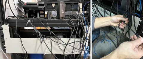 Wire Management for a Workbench Before and After - BOSTONtec