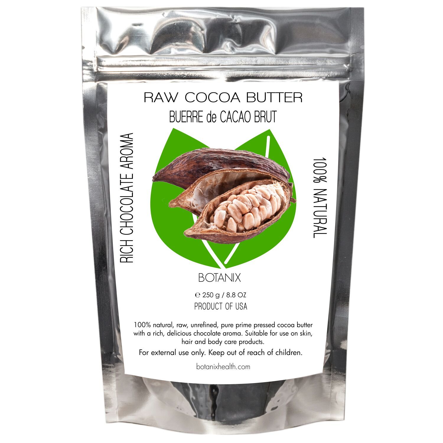 COCOA BUTTER Rich Chocolate Aroma, 100 Natural, Pure, Raw Cocoa
