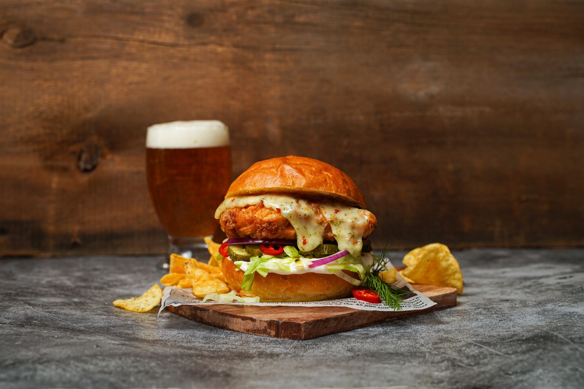 Spicy Dill Pickle Crispy Chicken Sandwich Bothwell Cheese