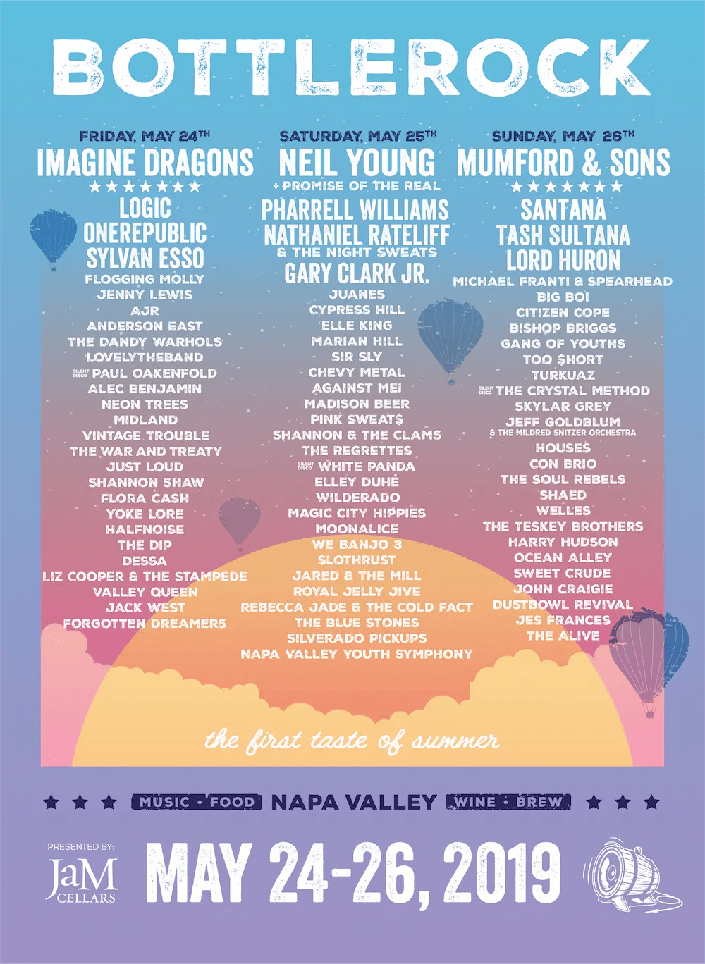 Lineup BottleRock Napa Valley Lineup BottleRock Napa Valley