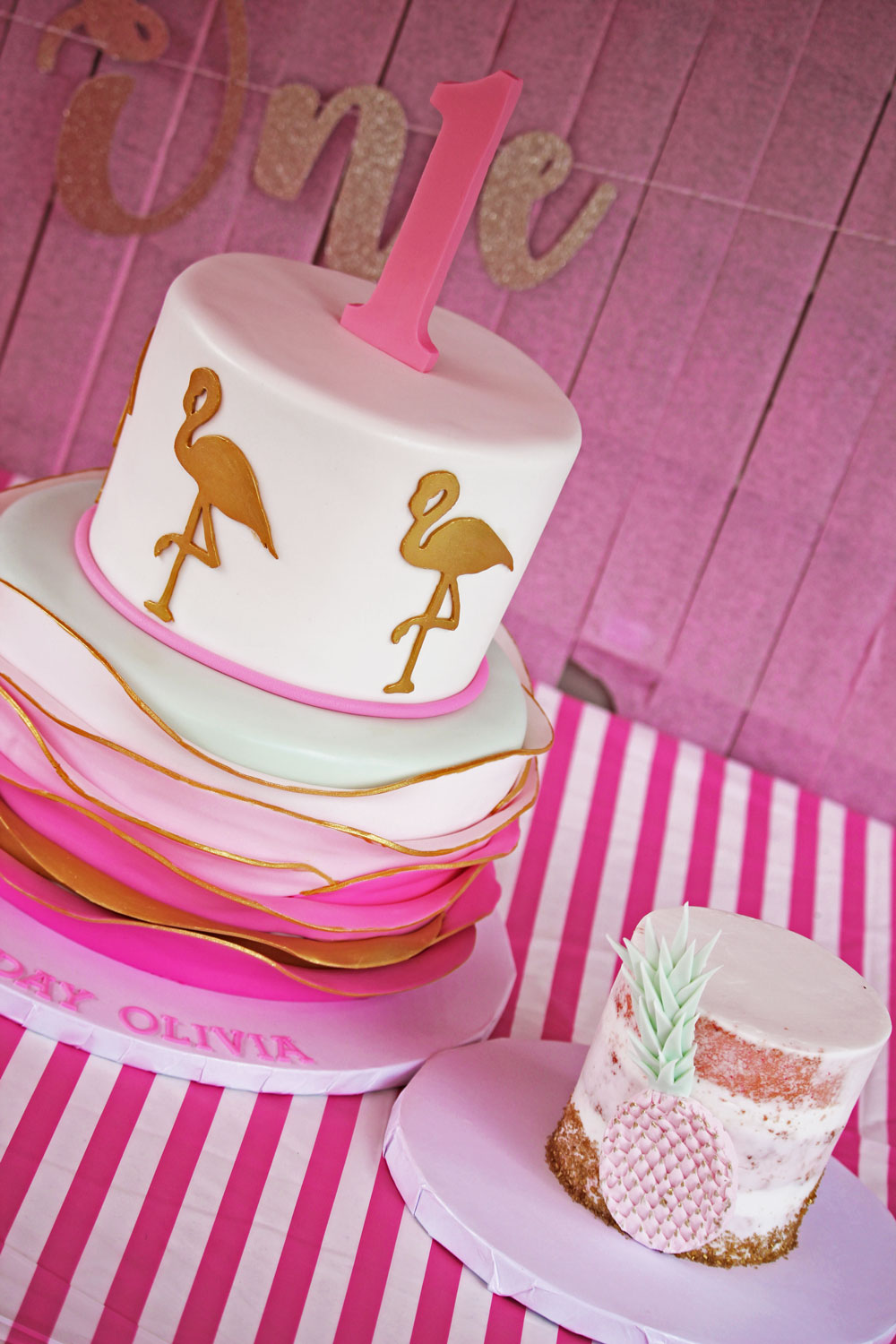 Flamingo Theme A First Birthday Party Bottles and Banter