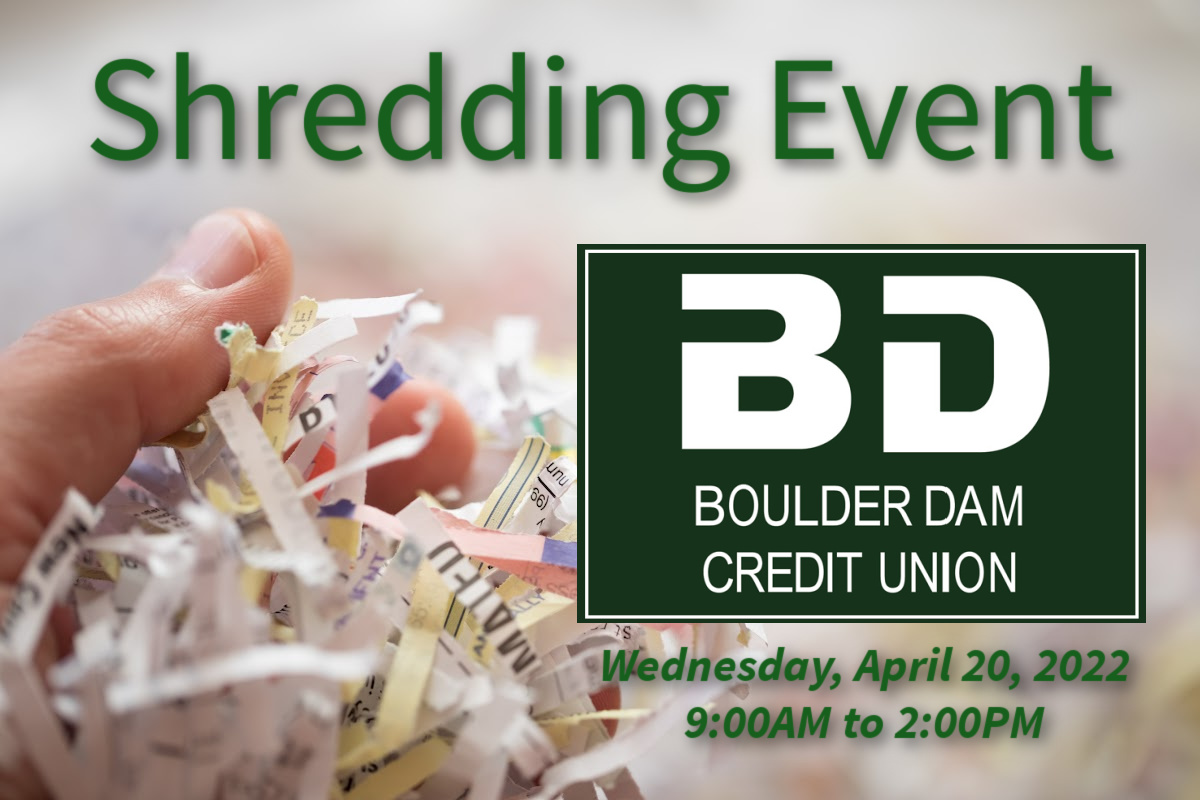Boulder Dam Credit Union Shred Day Scheduled for April 20th Boulder