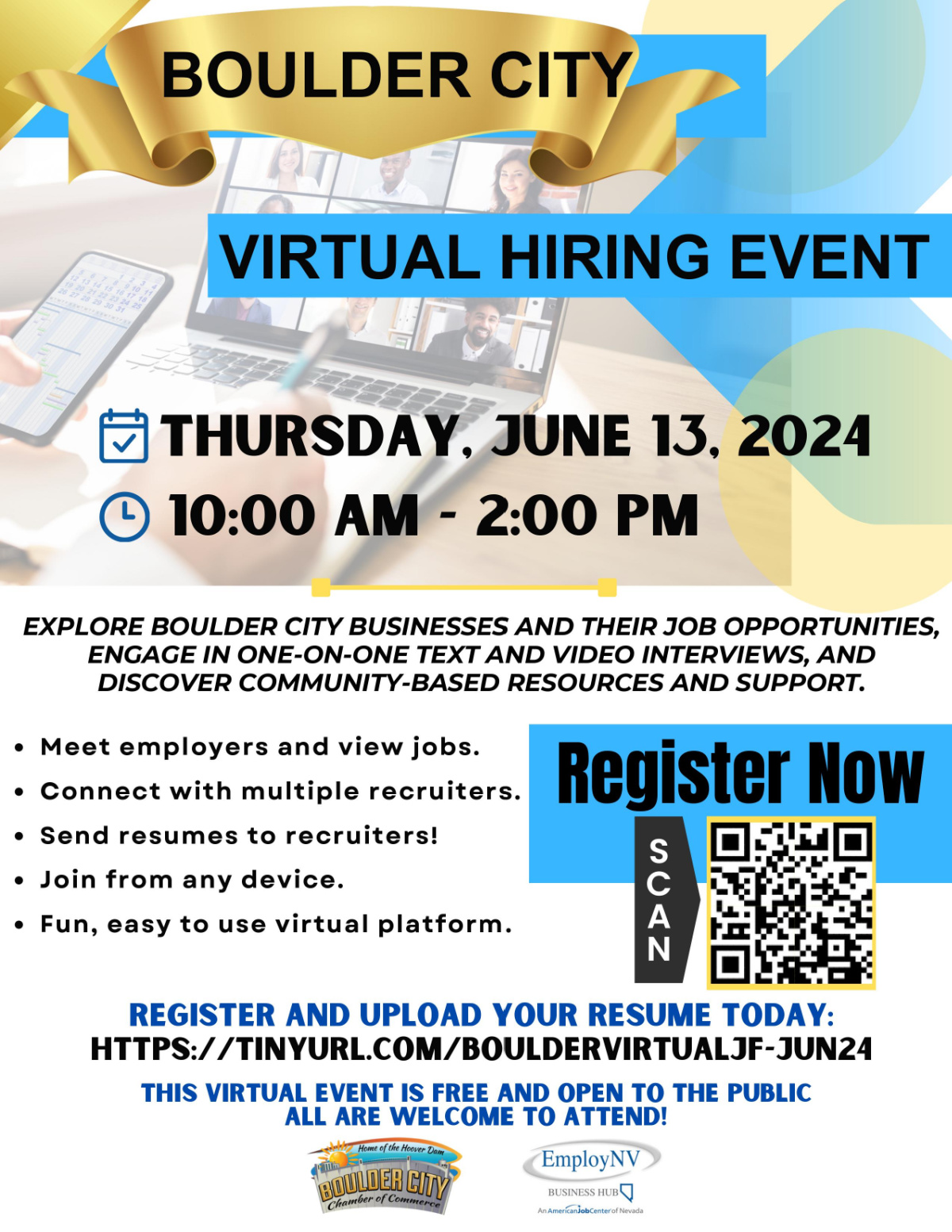 Virtual Job Fair Seeks Employers and Applicants Boulder City Home of