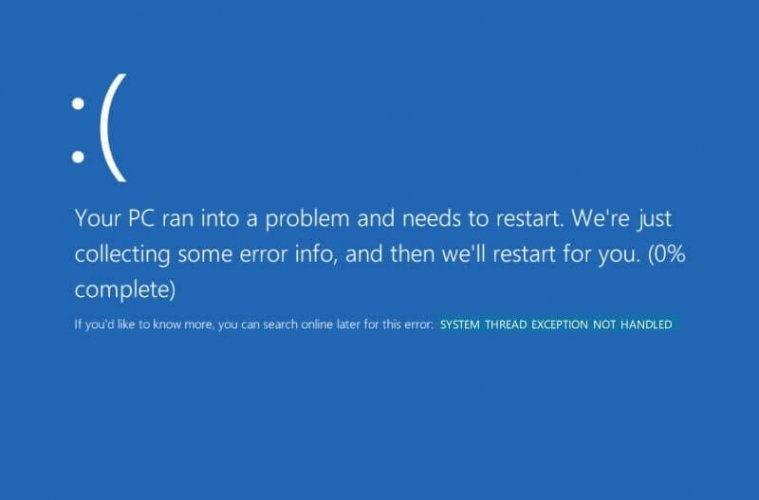 Fix system thread exception not handled error in Windows 10. BounceGeek