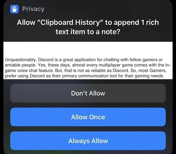 How to View Complete Clipboard History on iPhone using Shortcuts