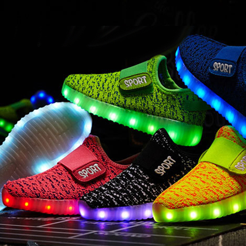 Kids LED Coloured Trainers 8 Colours