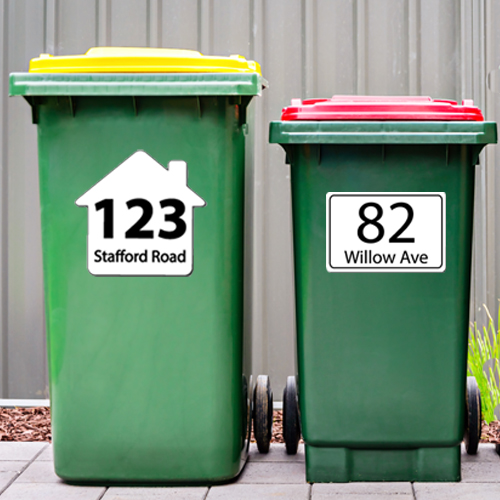 6 x Personalised Wheelie Bin Stickers 4 Designs!