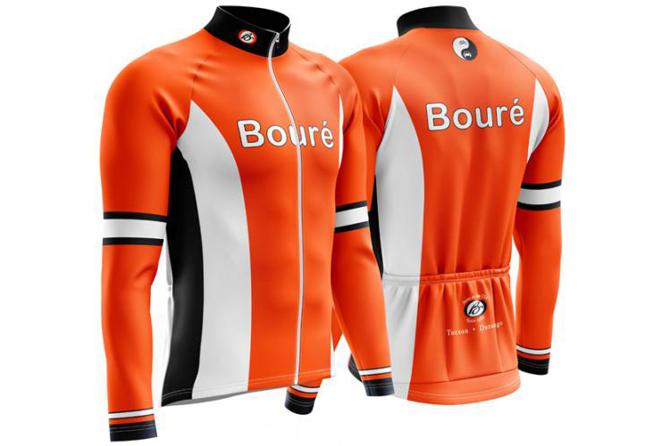 Men's HiViz UPF28 Long Sleeve FullZip Bright Orange Cycling Jersey