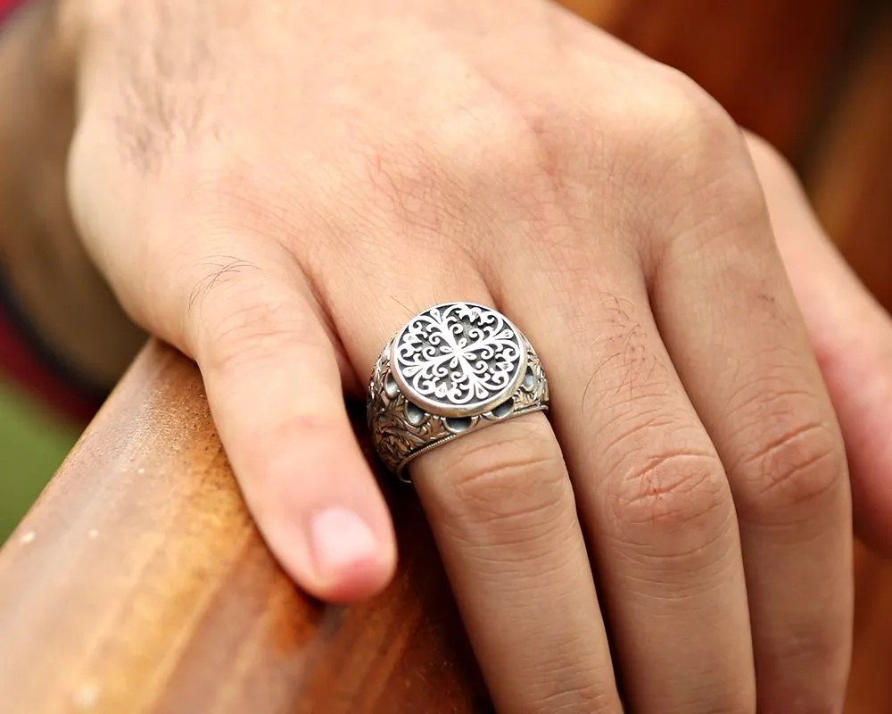 Charm Handmade Men Silver Ring 7003 Boutique Ottoman Exclusive