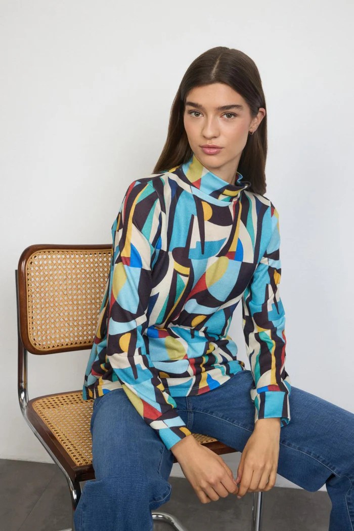 Pull col roulé à motifs colorés Tinta 3889600