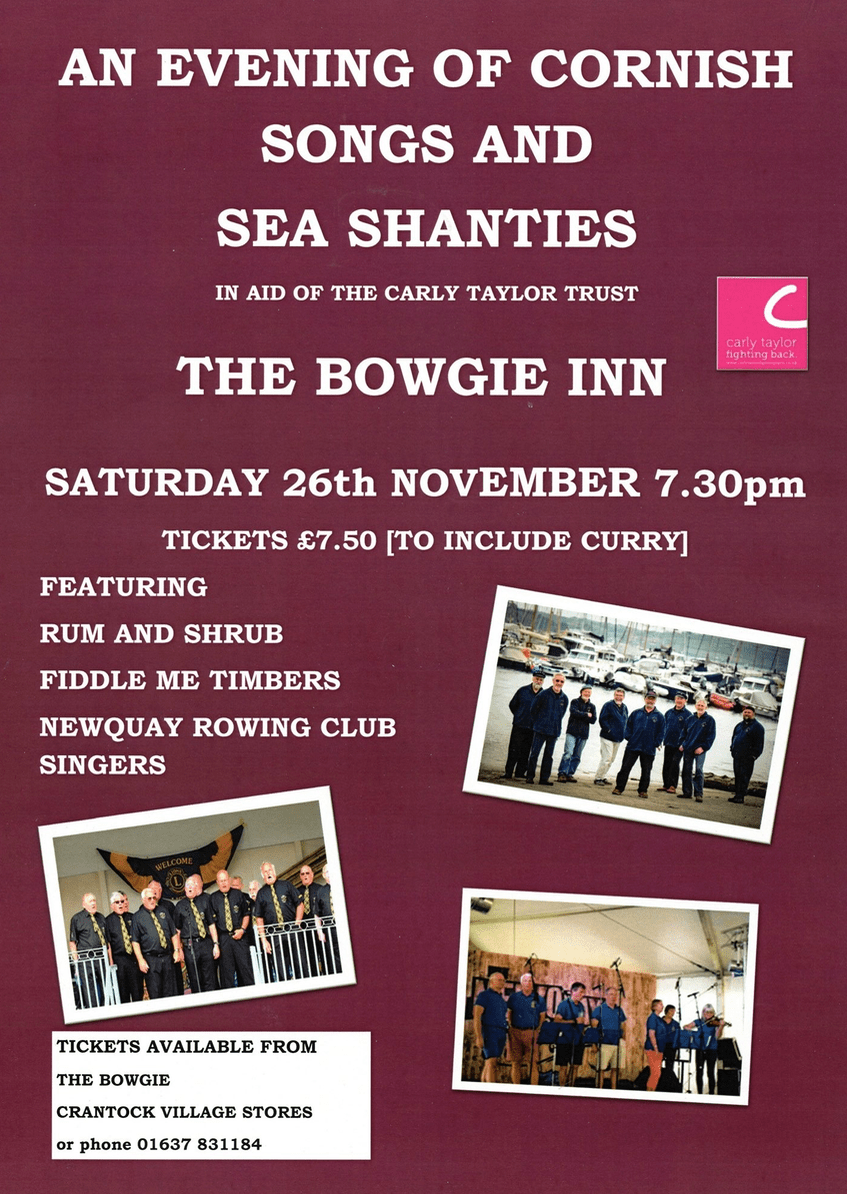 An evening of Cornish Songs and Sea Shanties! The Bowgie Inn