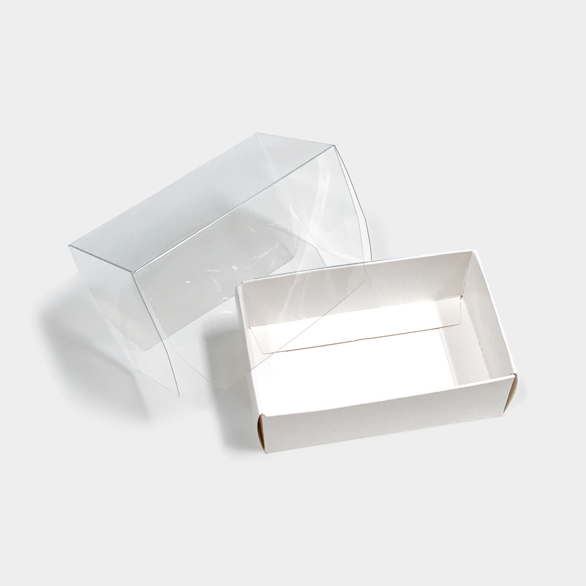 [ TALL CLEAR LID ] MINI RECTANGLE WHITE GIFT BOX 25PCS BOX2PAC Malaysia Online Box Store