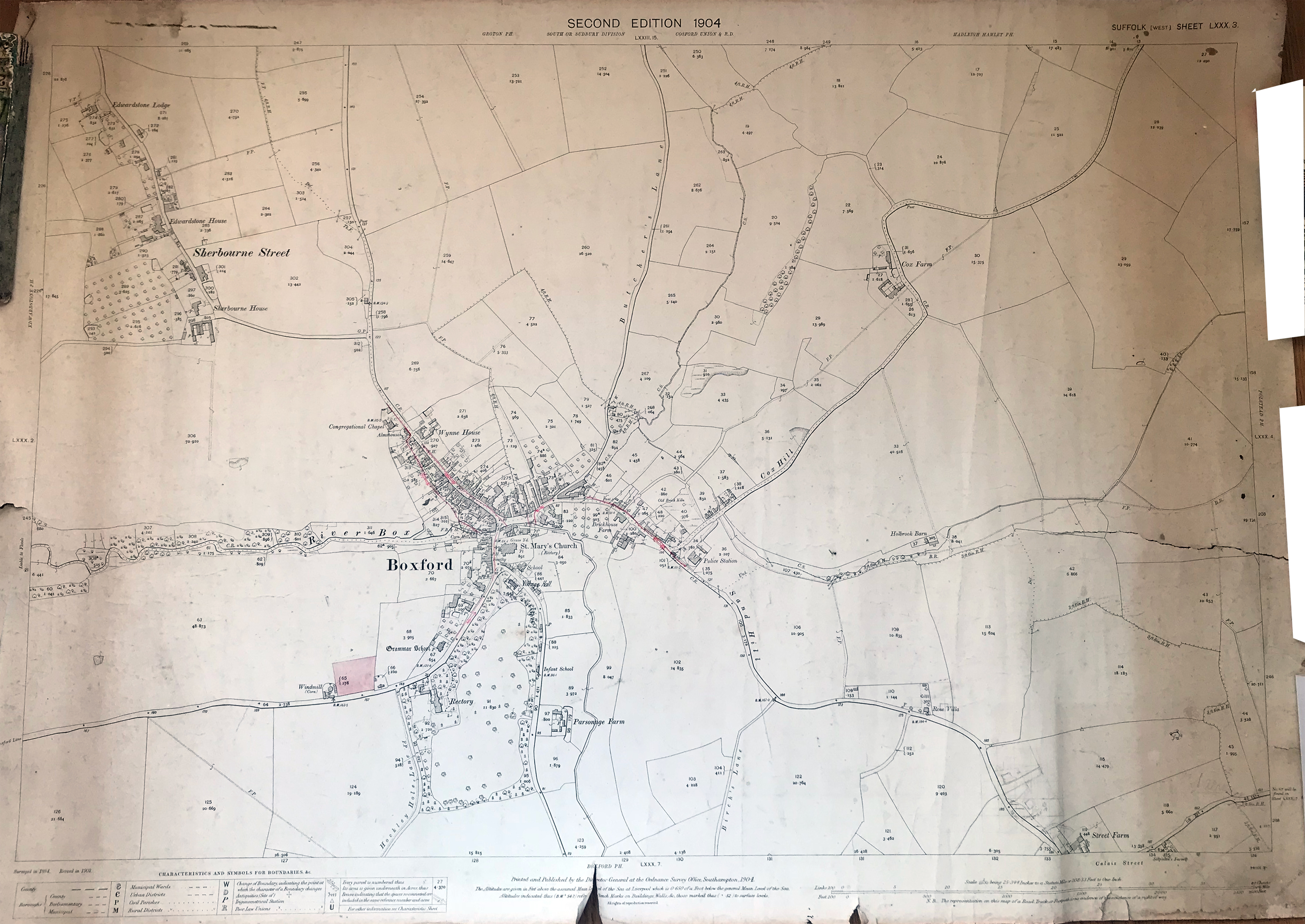 OLD BOXFORD MAPS BOXFORD, SUFFOLK.