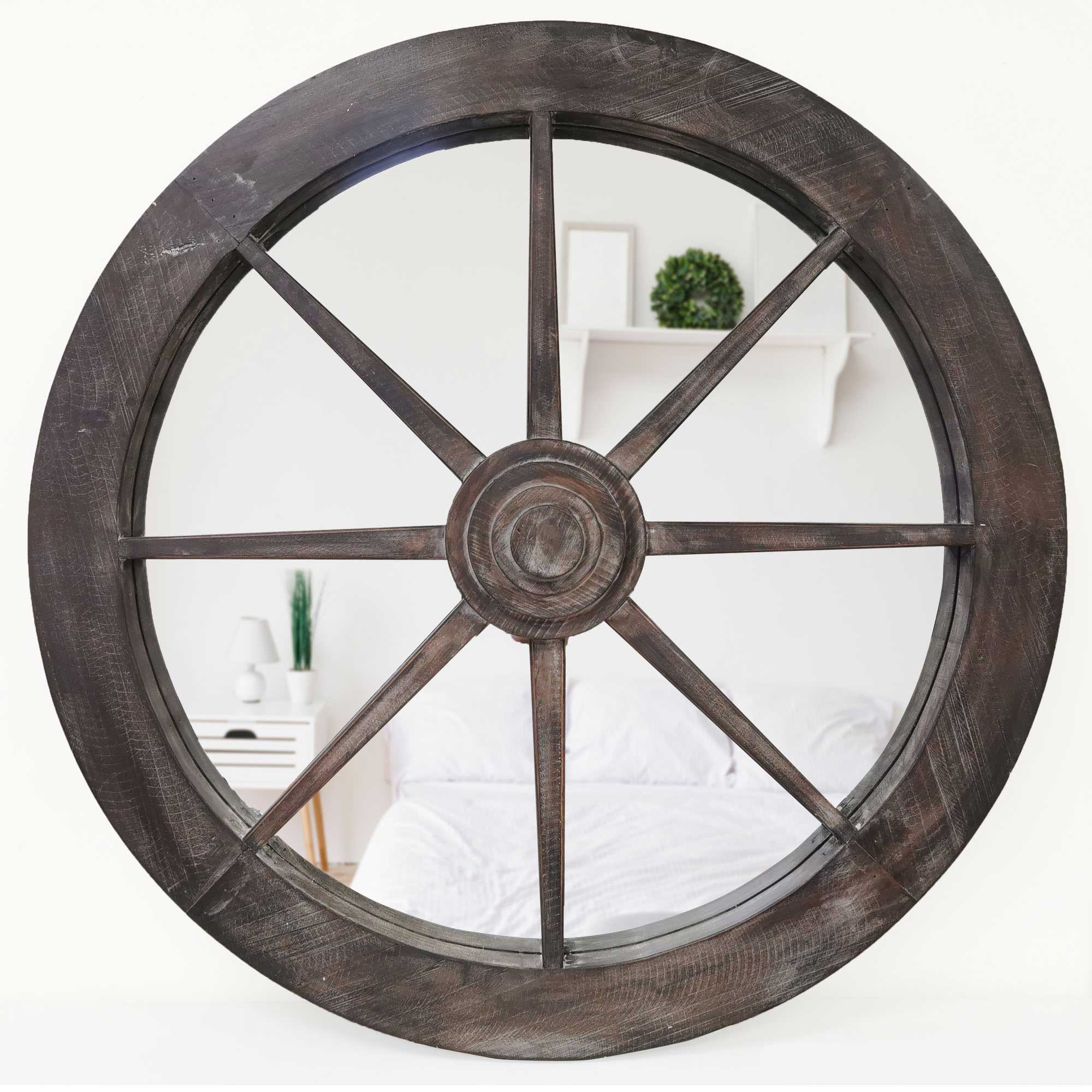 Wagon Wheel Mirror Wall Decor Boxman
