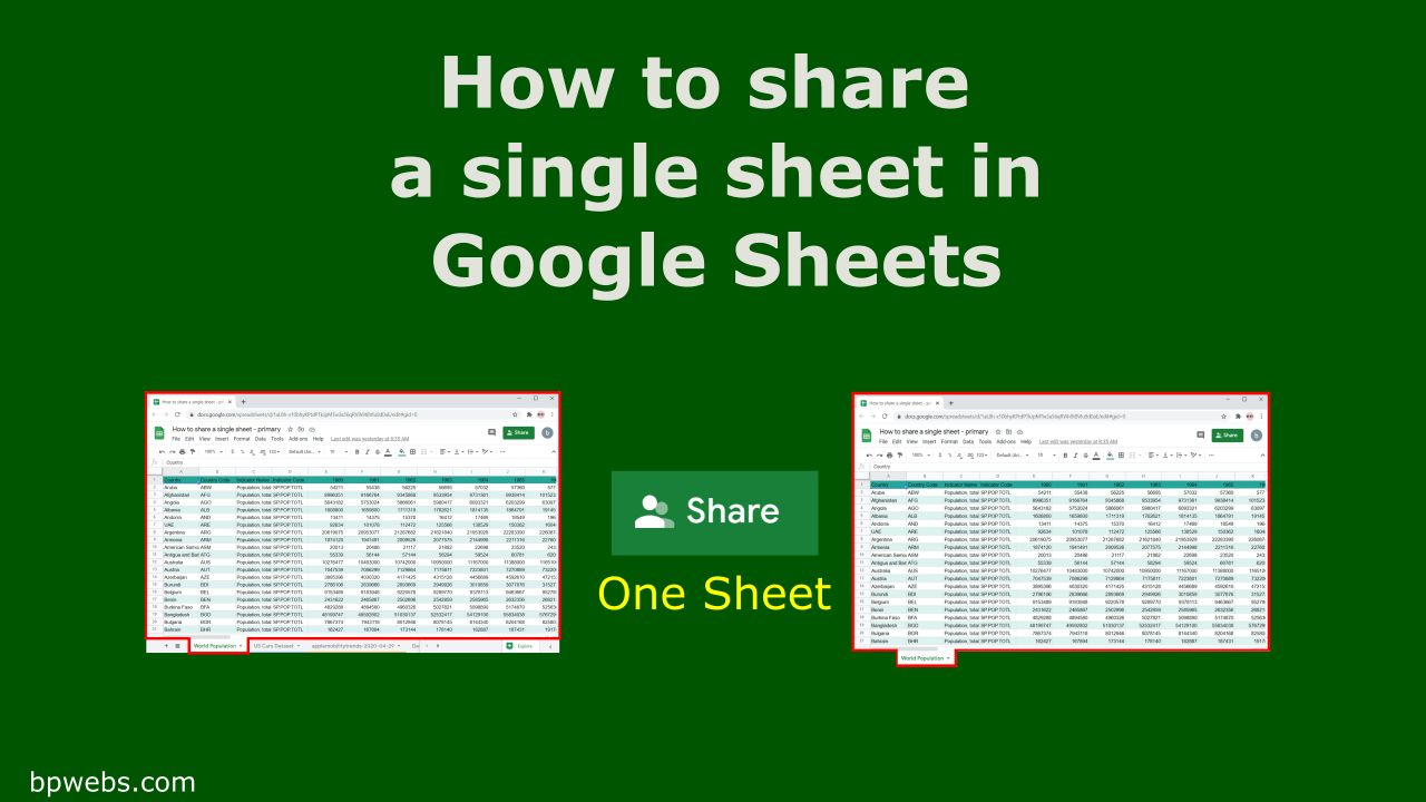 How to share a single Sheet in Google Sheets