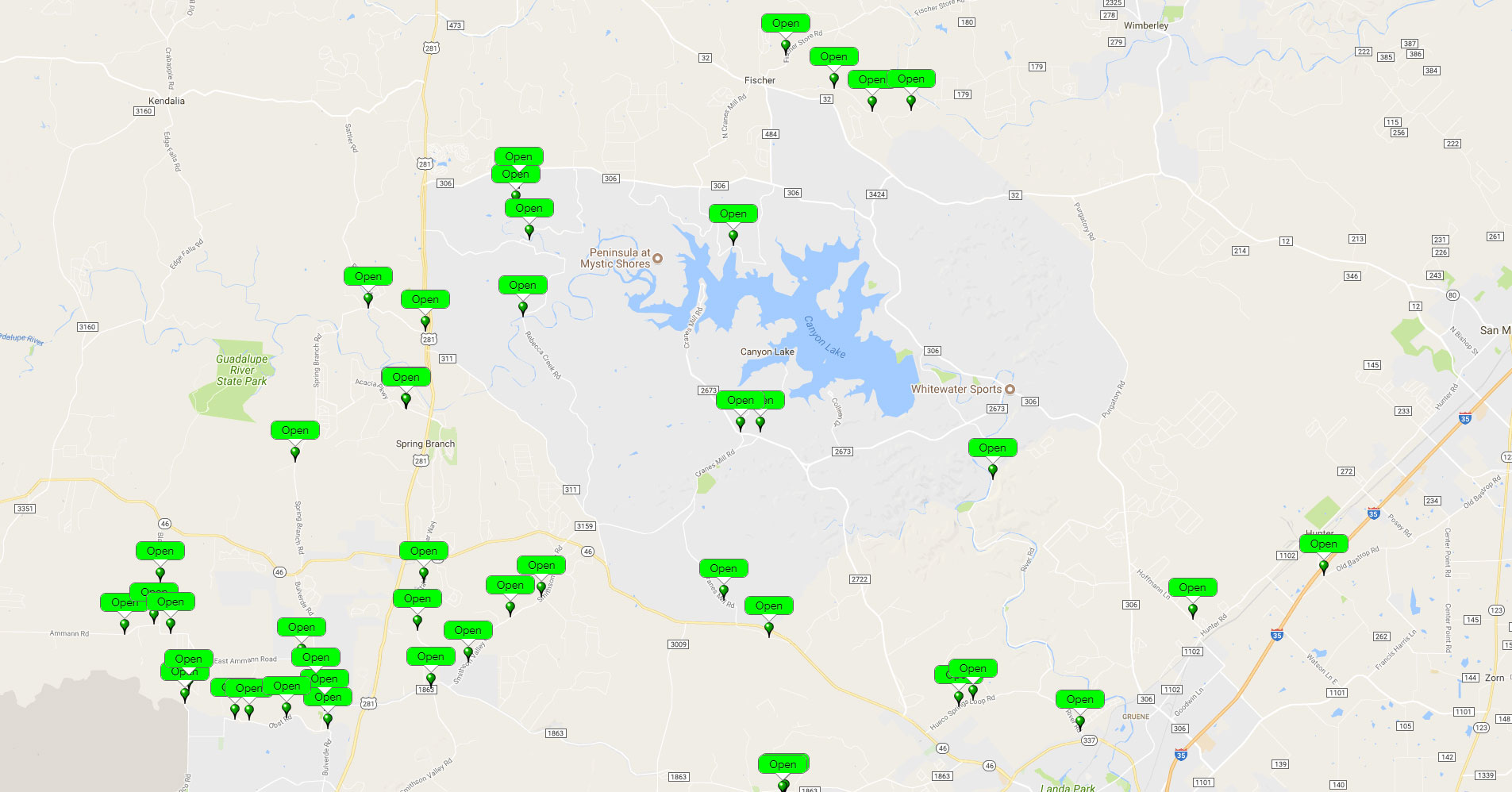 Comal County Low Water Crossing Status Bracken Volunteer Fire Department