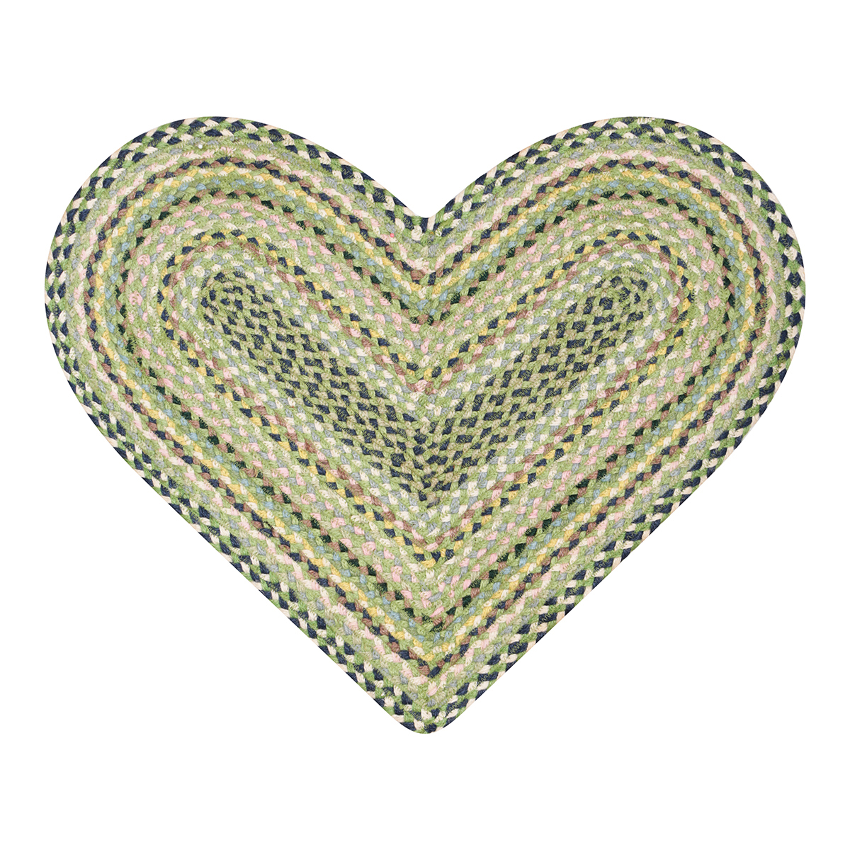 Mint Heart Rug The Braided Rug Company