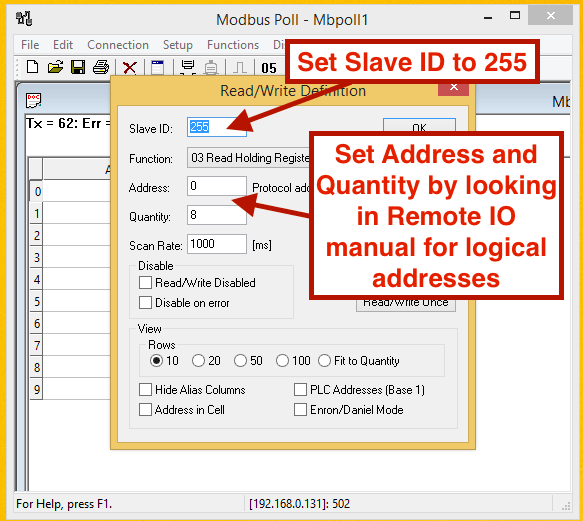 How do I use Modbus Poll with my Brainboxes Remote IO Device? Brainboxes