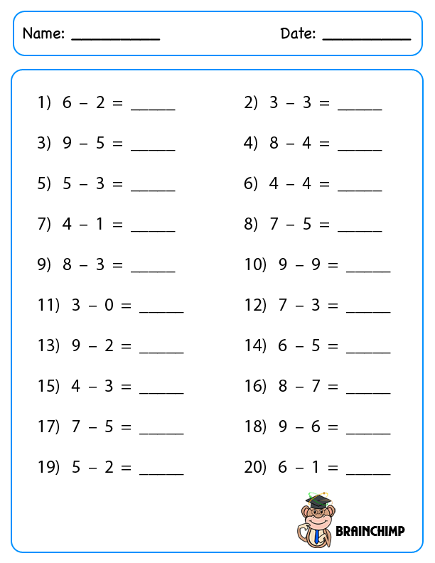 Subtraction Brainchimp